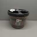 Quarut Large Plastic 3 Pack16 inch Plant Pots,Whiskey Barrel Planters with Drainage Holes & Saucer.Flower Pots Imitation Barrel Design for Indoor & Outdoor Garden Balcony Plants.7 Gallons(Brown)