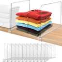 12 Inches Shelf Dividers for Closet Organization and Storage, 12 Pack Vertical Purse Organizer for Closet Adjustable Acrylic Bookshelf for Organization, Perfect for Sweater Shirts Handbags in Bedroom (Clear (12 Inches Tall, Higher Style))