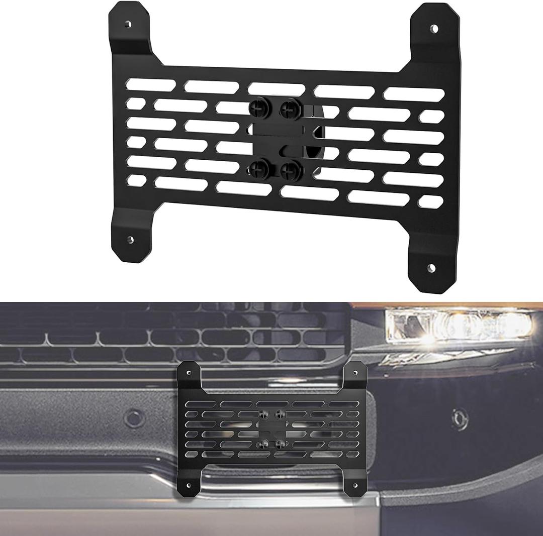 License Plate Holder Compatible with Rivian R1S/R1T, Front Plate Frames Tow Hooks License Plate Mount for Rivian R1T R1S Accessories 2022 2023 2024 (Normal)