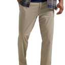 Lee Men's Big & Tall Extreme Motion Flat Front Relaxed Taper Pant Khaki 50W x 28L