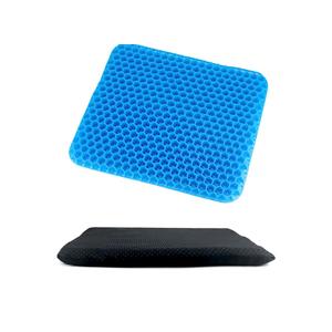 QWORK Gel Seat Cushion, Gel Cushion, Cool & Breathable & Non-Slip for Car, Office, Home, Wheelchair (Blue, 40 x 35 x 3.2 cm)