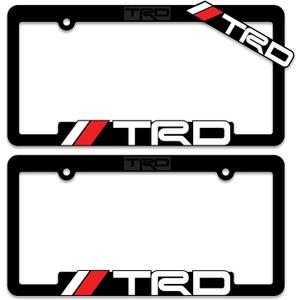 (2) TRD License Plate Frames Toyota Racing Development 3D Letter Frame Brackets (1-Pair)