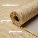 2x6 Ft Runner Rug for Hallway, Washable Long Kitchen Runner Non Slip Rubber Backed, Low Profile Hallway Mat for Laundry Room Entryway, Easy Clean Woven Carpet, Brown