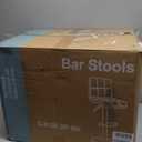 DUMOS Bar Stools Set of 2, Armless Adjustable Swivel Barstools, PU Leather Hydraulic Kitchen Counter Height Bar Stools, Thickened Seat Cushion Square Island Barstools with Back, Inky