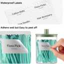 TIPGO Glass Qtip Holder Dispenser for Bathroom - 10 oz Clear Canister Apothecary Jar for Cotton Swabs, Balls, Pads, Floss Picks, Small Containers for Makeup Storage Organizer (2 Pack, Green)