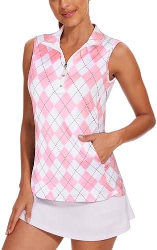 Tanst Sky Women's Sleeveless Golf Shirt Quick Dry Zip Up Workout Tennis Tops with Pockets. S Tanst Sky Women's Sleeveless Golf Shirt Quick Dry Zip Up Workout Tennis Tops with Pockets. S