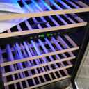 Antarctic Star 24 Inch Wine Fridge, 52 Bottle Wine Cooler Refrigerator. 39-64F Dual Zone Wine Refrigerator Glass Door, Built in or Freestanding Under Counter Fridge for Home Bar Office