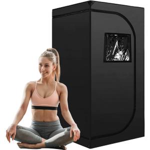 ZONEMEL Portable Sauna Tent, Full Size 1 Person Home Spa Tent for Relaxation Detox Therapy (Steamer Not Included- Black, 55.1"X31.5"X31.5")
