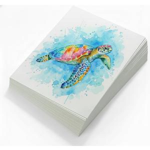 200 Sheets (8"x8") - Premium Watercolor Paper - 220 GSM - Loose White Sheets - Ideal for Water Coloring, Sketching, Drawing, Craft, Art & Mixed Media. Bulk Pack of Paint Paper