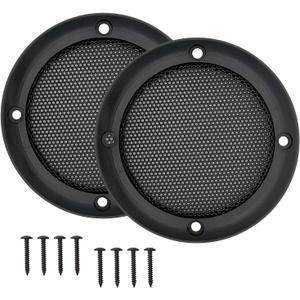 3.5" Speaker Grill Cover, Car Home Speaker Subwoofer Guard Protector, ABS Plastic Frame with Metal Mesh, Black - 2Pcs