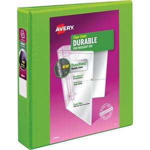 Avery Durable View 3 Ring Binder, 1-1/2 Inch Slant Rings, 1 Green Binder (17835)