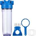 Geekpure 10-Inch Whole House Clear Water Filter Housing - 3/4" NPT Brass Port-Fit for 2.5" x 10" Filters (1)