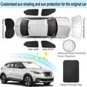TINGLU Window Shades for Nissan Kicks 2018-2024 Accessories Side Full Windows Windshield Sun Shade Sun UV Rays & Privacy Protection for Camping,Napping,and Relaxing 6PCS