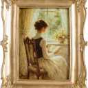 Vintage Picture Frame Gold, Antique Picture Frame with Glass Front, Resin Photo Frames for Tabletop Display & Wall Mounting, for Home Office Bedroom Living Room, Rectangle, Gold, 5x7 Inch