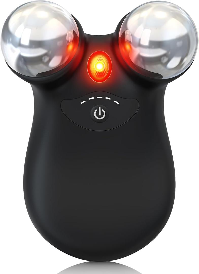 Microcurrent Facial Device, Latest Red Light Technology, Enhances The Ability to Lift The Face and Tighten The Skin, Facial Wrinkle Equipment, Smart Photon Micro-Current Device, Model:EP-300. (Black)