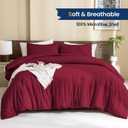 Paxrac Burgundy California King Comforter Set, 3 Pieces Lightweight Solid Bedding Set, Soft Fluffy Comforter, All Season Cal King Bed Set (104"x96" Comforter & 2 Pillowcases)