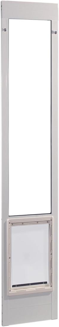 Ideal Pet Products Aluminum Pet Patio Door, Adjustable Height 77-5/8" to 80-3/8", 15" x 20" Flap Size, White
