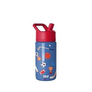 Simple Modern Kids Water Bottle with Straw Lid | 18oz Insulated Stainless Steel Kids Tumbler & Spill Proof Toddler Cup for School, Girls, Boys | Summit | Sports Balls