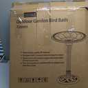 VIVOHOME 28 Inch Height Polyresin Lightweight Antique Outdoor Garden Bird Bath Green