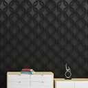 Art3d PVC 3D Wall Panel Interlocked Circles in Matt Black Cover 32 Sq.ft, for Interior Ceiling and Wall Decor for Residential or Commerical