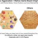MUCITAGF 20" Wooden Wahoo Board Game Double-Sided for 4 or 6 Players Fast Track Board Game, Original Marble Game Set with 36 Marbles, 8 Dice for Family Night, Parties and Adult Gifting