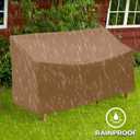 Outdoor Bench Cover, 2 Seater Patio Bench Cover, Waterproof Heavy Duty Patio Furniture Protector with Air Vents, Buckle Straps and Drawcord, 53 x 26 x 35 in, Brown