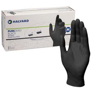 HALYARD PUREZERO Black Nitrile Exam Gloves - 5.1 Mil Case of 900, X-Large - Heavy Duty Powder Free Disposable Gloves - Textured Industrial Medical Tattoo Cleaning Food Prep