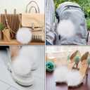 Homtable 6IN Large Faux Fur Pompoms, 4 Pieces Big Pom Pom Balls Fluffy Pompom Ball with Elastic Loop for Shoes Scarves Gloves Scarves Bag Key Chain Charms Accessories (White)
