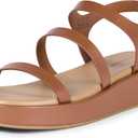 Amazon Essentials womens Strappy Flatform Sandals (9, Tan)