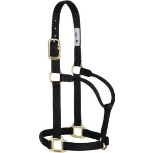 Weaver Equine Nylon Horse Halter, Triple-Ply Cheek Design, Original Non Adjustable Halters for Horses, Equine Tack (Black)