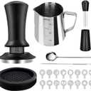22 PCS Espresso Accessories Kit, Spring Loaded Calibrated Tamper, Spring Loaded Calibrated Tamper, WDT Tool and Dosing Funnel Set Fits Delonghi 58 mm Espresso Coffee Machines and Portafilter