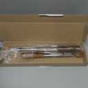 Wooden Tongs Set Of 3 (7", 9", 12"), Stainless Steel BBQ Tongs For Cooking, Frying, Grilling And Salad, Heat Resistant, Non-Slip, Heavy Duty