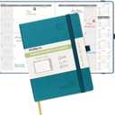 POPRUN Monthly Planner 2026-2027 (Medium- 6.5'' x 8.5'' Soft Cover), 18-Month Calendar Book (Jul.2026-Dec.2027), Calendar Planner with Monthly Tabs & Pocket, 100 GSM Paper - Pacific Green