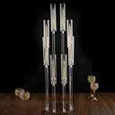 VINCIGANT 8 Arms Clear Candlesticks Holder for Wedding Decorations,Tall Arcylic Candelabra Candle Holder with Shade for Valentines Day Events Party Table Centerpiece,Fit LED Candles