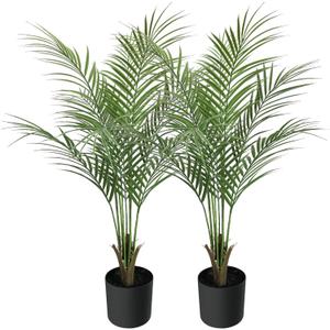 Artificial Palm Plant 3FT Fake Palm Tree with 9 Trunks Perfect 36inch Faux Tropical Palm Plants in Pot for Indoor Outdoor House Home Office Garden Modern Decor Housewarming Gift (2 Pack)