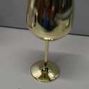 Set of 6 18 oz Stainless Steel Wine Glass Unbreakable Glasses for Travel, Camping and Pool Stemmed Metal Wine Glass Goblet for Outdoor Event Picnic Party Beach Pool Travel Wedding Anniversary (Gold)