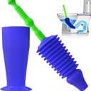 Luigi's Toilet Plunger - Unclogger Plungers for Bathroom - Heavy Duty Clog Remover with Effective Unblocker Bellows Design - Remover Tool to Unblock Toilet Blockage - Blue