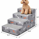 Dog Stairs for Small Dogs 15.7" H, 4-Step Gentle Incline Pet Step for Couch Sofa, Non-Slip Right-Angle Dog Ramp for Puppy Doggie Senior Cats, 15.7x23.6x15.7 Inch