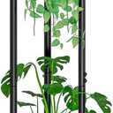Plant Stand Indoor Outdoor Corner Tall 2 Tier Metal Tiered Single Small Plant Stands Sturdy Shelf for Living Room Balcony Garden,Black