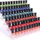 Clear Nail Polish Paint Organizer Holder Rack Shelf 6 Tier Acrylic Tattoo Ink Essential Oil Display Stand Holds Up to 48-96 Bottles for Table (Fit 1-2oz Bottles)