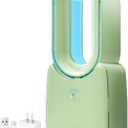 let'me Desk Fan, 11.8 Inch Portable Bladeless Fan Small Personal Cooling Fan with 5 Colors Touch Control LED Light, Quiet USB Table Fan for Home, Office, Bedroom Summer Gift, Green