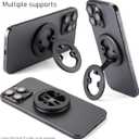 Dual Ring Magnetic Phone Holder Ultra-Compact, Foldable, and Durable Aluminum Alloy Phone Stand for iPhone 12 13 14 15 16 (Compatible with MagSafe Cases)