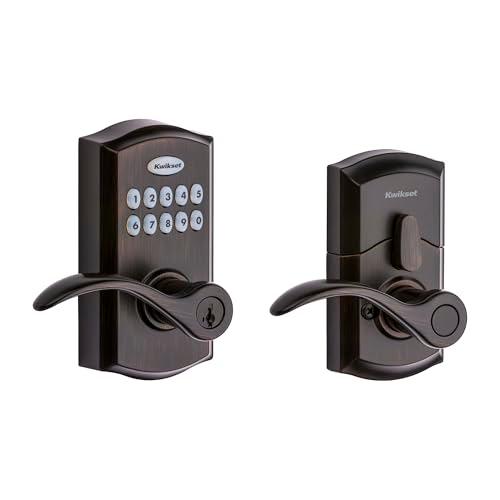 Kwikset SmartCode 955 Pembroke Light Commercial 10-Button Keypad Electronic Lever, Featuring Convenient Keyless Entry, 3-Year Battery Life and High Traffic Durability Venetian Bronze