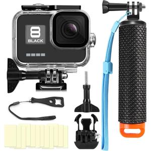 BO&DQQ Compatible for Go Pro Hero 8 Black Waterproof Housing Case 60M/196FT Protective Underwater Diving Case Shell with Cameras Handle Mount Accessories Kit