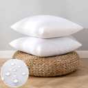 EMEMA Pack of 2 Outdoor Pillow Inserts Waterproof Throw Pillow Premium Fluffy Decorative Cushion Square Inner Soft for Patio Furniture Garden Sleeping Bed Couch Sofa Bedroom 18x18 Inch 45x45 cm