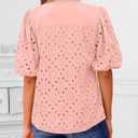 BETTE BOUTIK Spring Dresses Spring Tunic Short Sleeve Tops Casual Shirts Fashion Blouses Womens Tops Women's Fashion Light Pink Large (Pink, L)