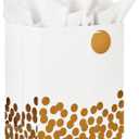 Hallmark 17" Extra Large Gift Bag with Tissue Paper (White with Gold Polka Dots) for Valentine's Day, Weddings, Engagements, Bridal Showers, Graduations, Retirements, Birthdays