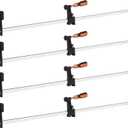 4-Pack 36 inch Bar Clamps,Long Wood Clamps Heavy Duty Force 600 Lbs Adjustable and Release Quickly,Woodworking Clamps Throat Depth 2.5 inch with Plastic Handle