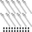 10 Pieces Pencil Tire Pressure Gauge Stainless Steel Stem Tire Pressure Gauge Accurate Mechanical Wheel Checker with 20 Pieces Tire Stem Valve Caps for Car Truck Motorcycle Bike