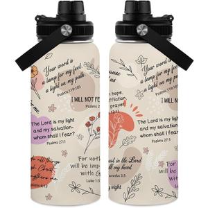 Christian Gifts for Women - Faith Bible Verse Gifts Baptism Water Bottle- Inspirational Religious Birthday Gift for Women - Catholic Spiritual Christmas Gift Tumbler for Girl Friends 32oz